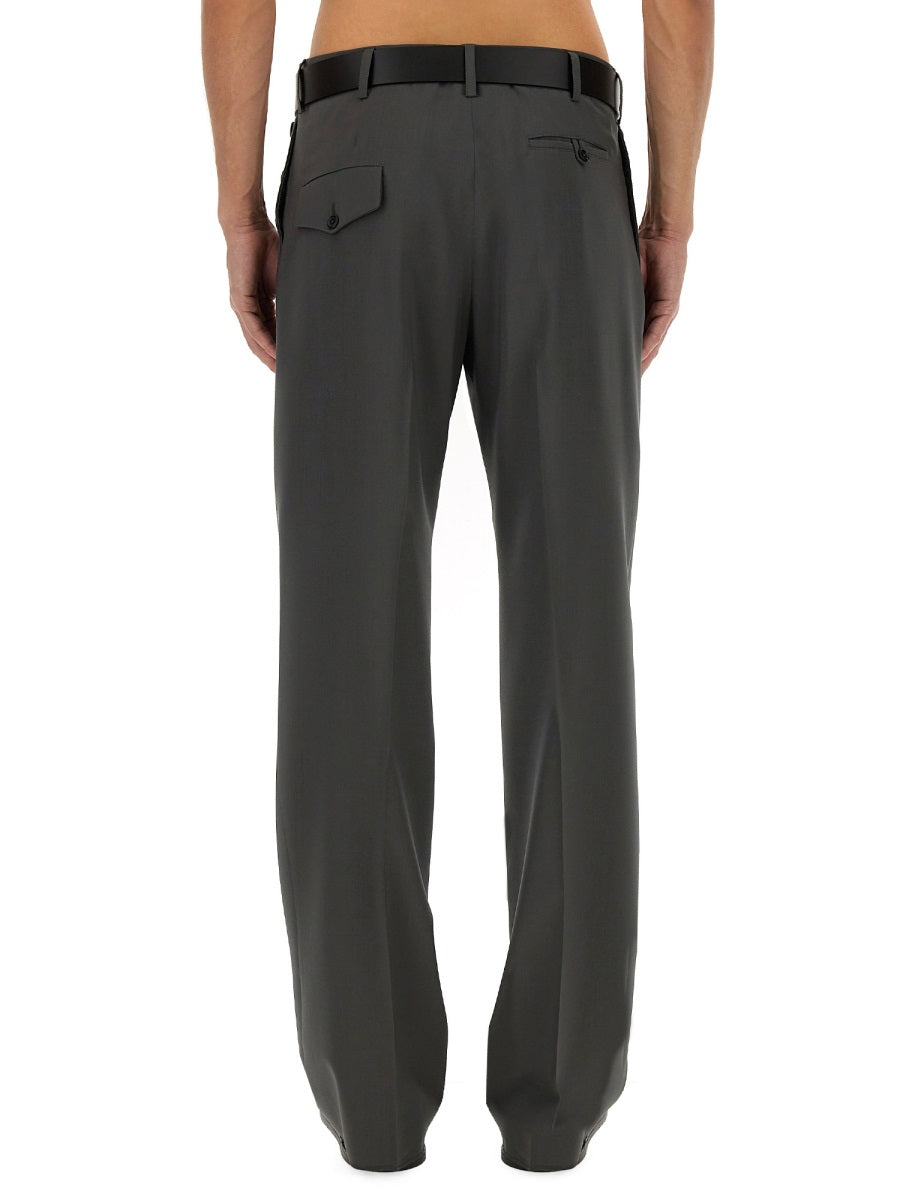 Wool Pants Grey Virgin Trousers
