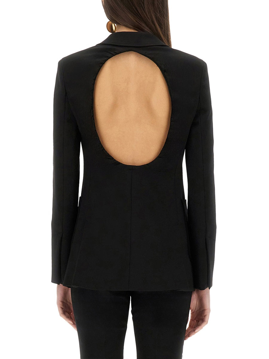 Jacket Anagni Black Viscose Polyamide Elastane