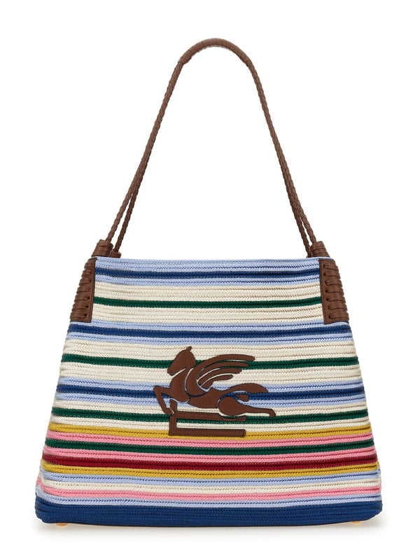 Shopping Bag Libra Paisley Medium Multicolour Viscose Shoulder