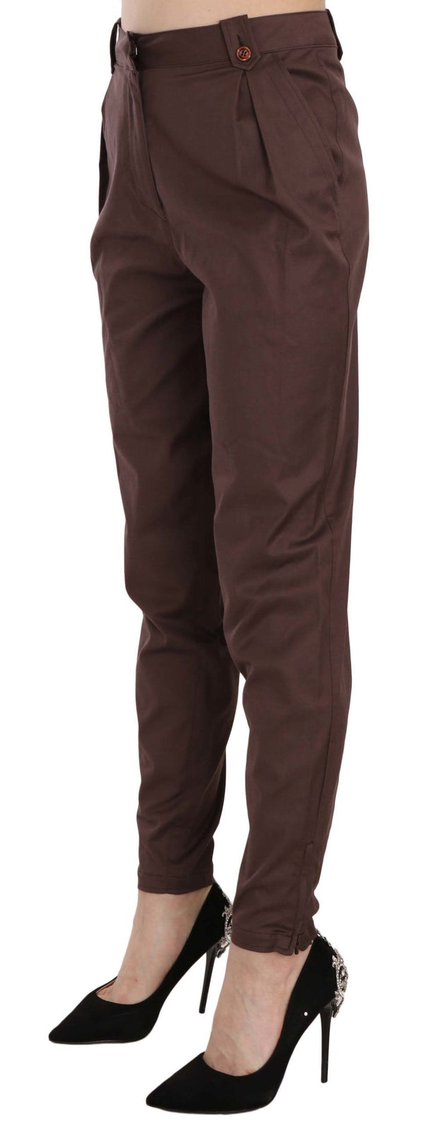 Just Cavalli 97% Cotton 3% Elastane trousers in brown
