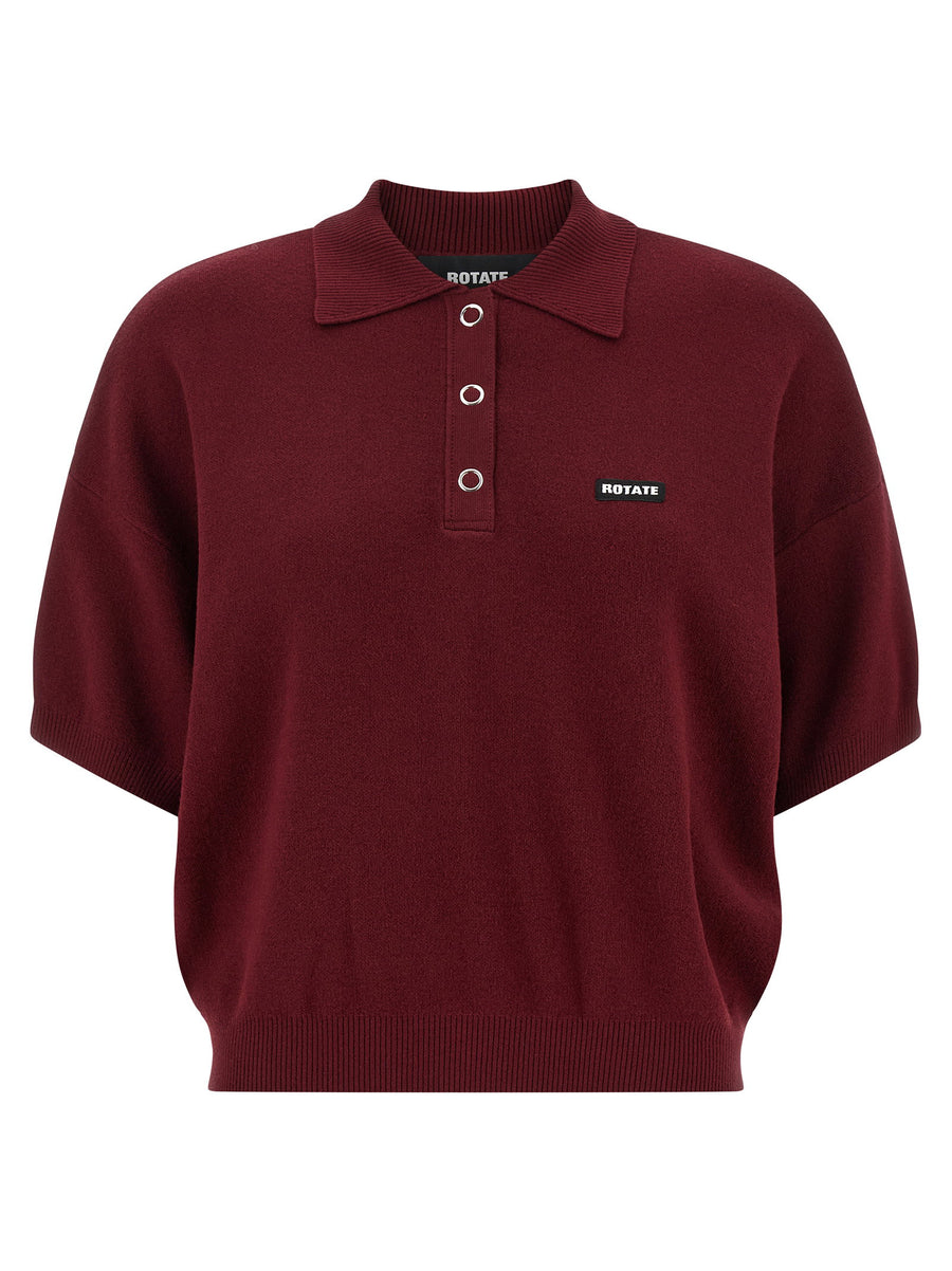 Rotate Birger Christensen Polo Shirt — Burgundy