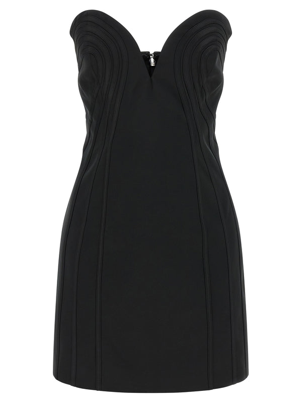 Rotate Birger Christensen Satin Mini Dress — Black