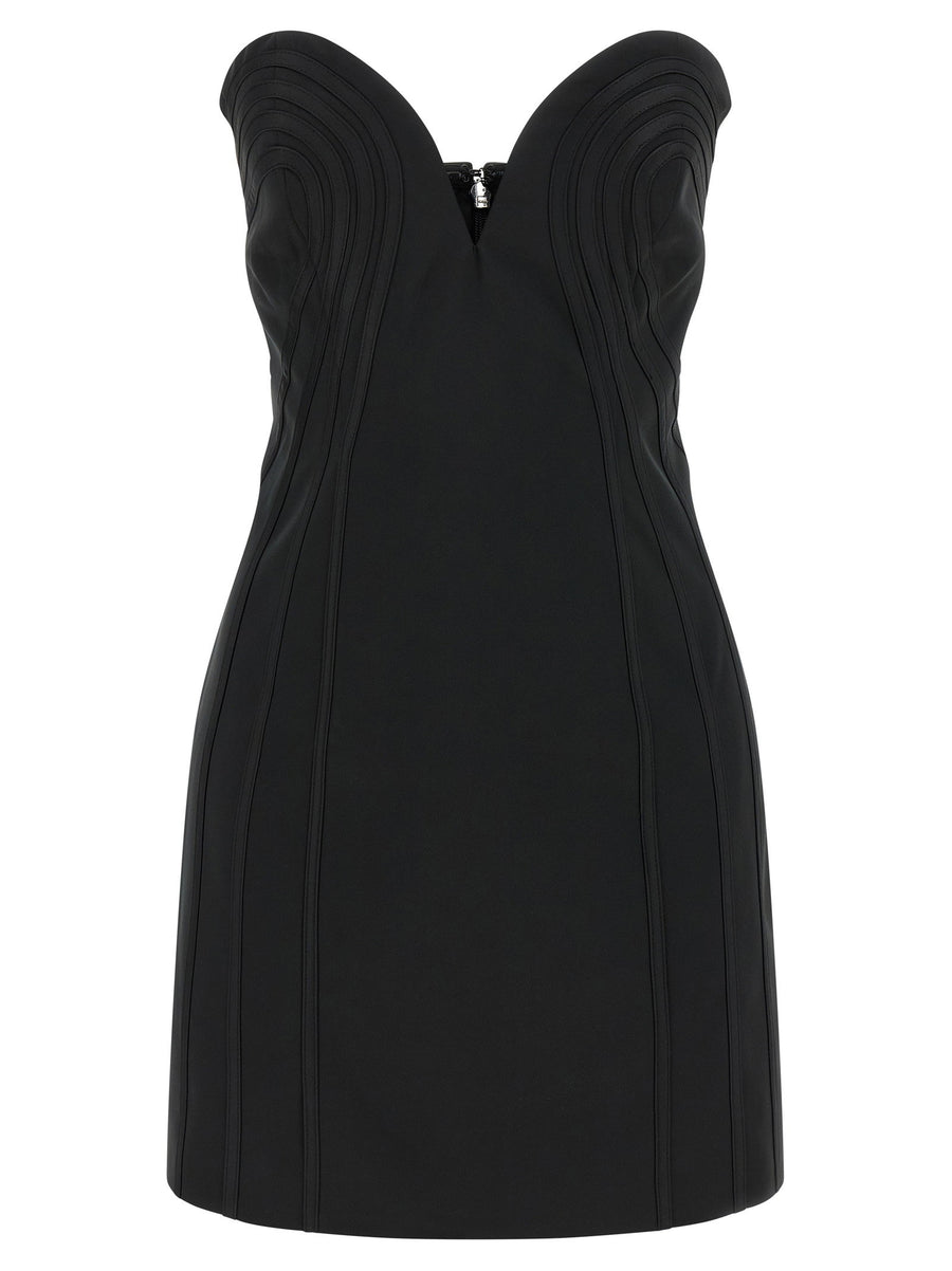 Rotate Birger Christensen Satin Mini Dress — Black