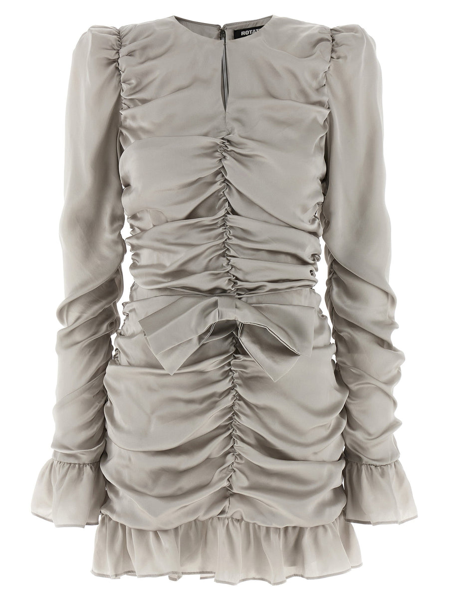 Rotate Birger Christensen LS Mini Bow Dress — Beige