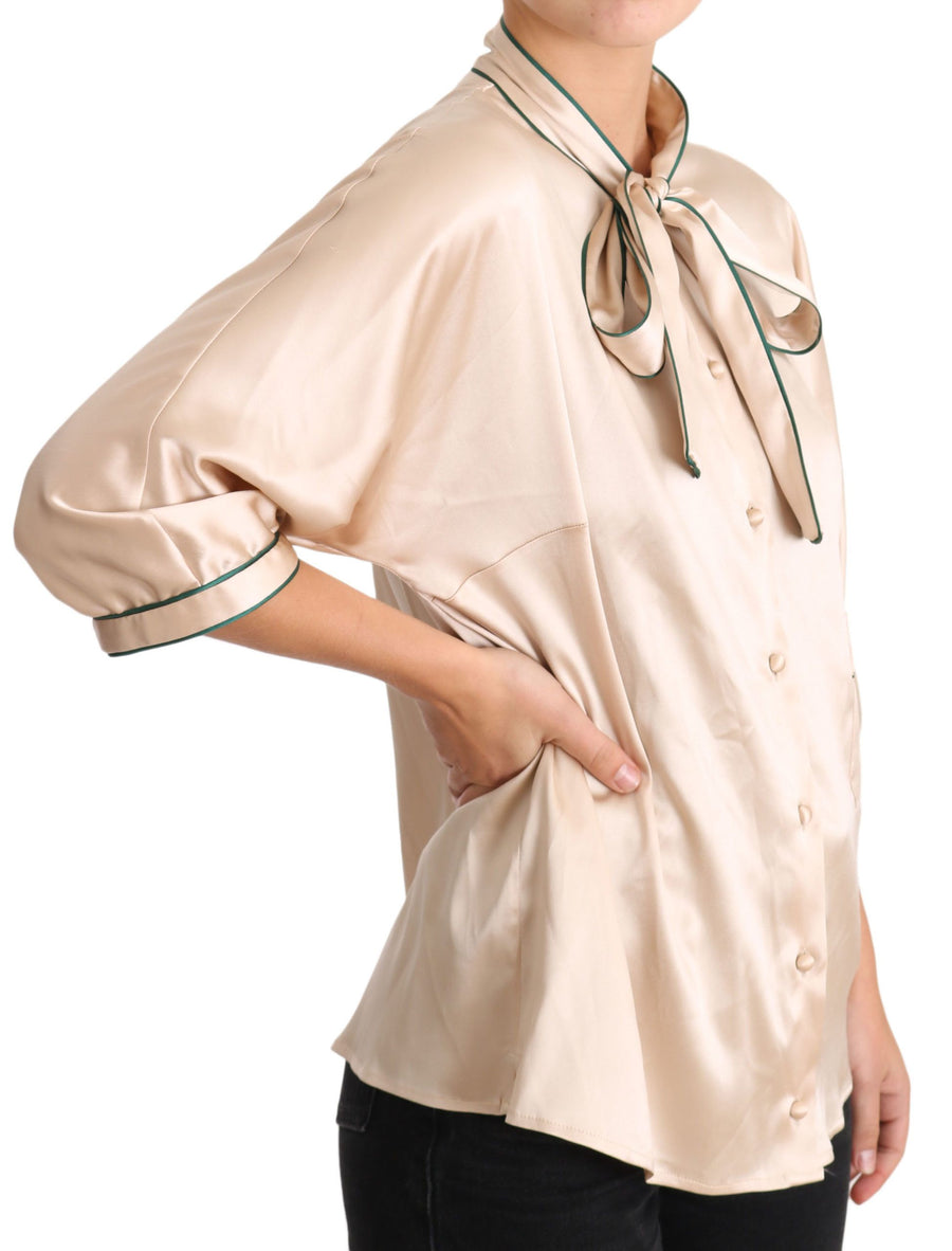 Dolce & Gabbana 96% Silk 4% Elastane blouse in beige