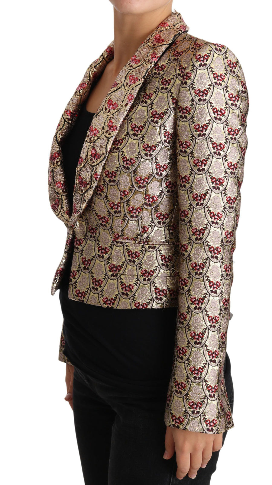 Dolce & Gabbana 78% Polyester blazer in gold