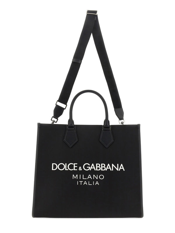 Large Shopping Bag Black Polyamide Handbags