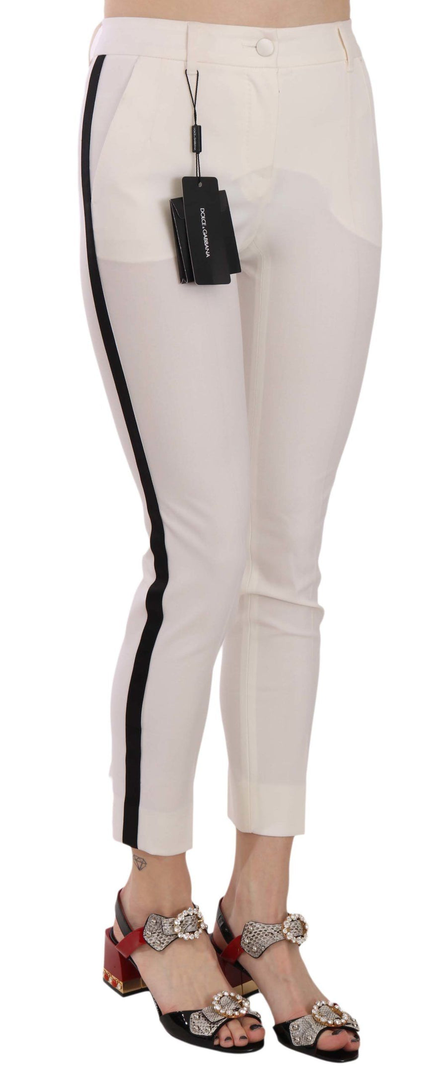 Dolce & Gabbana 83% Virgin Wool trousers in white