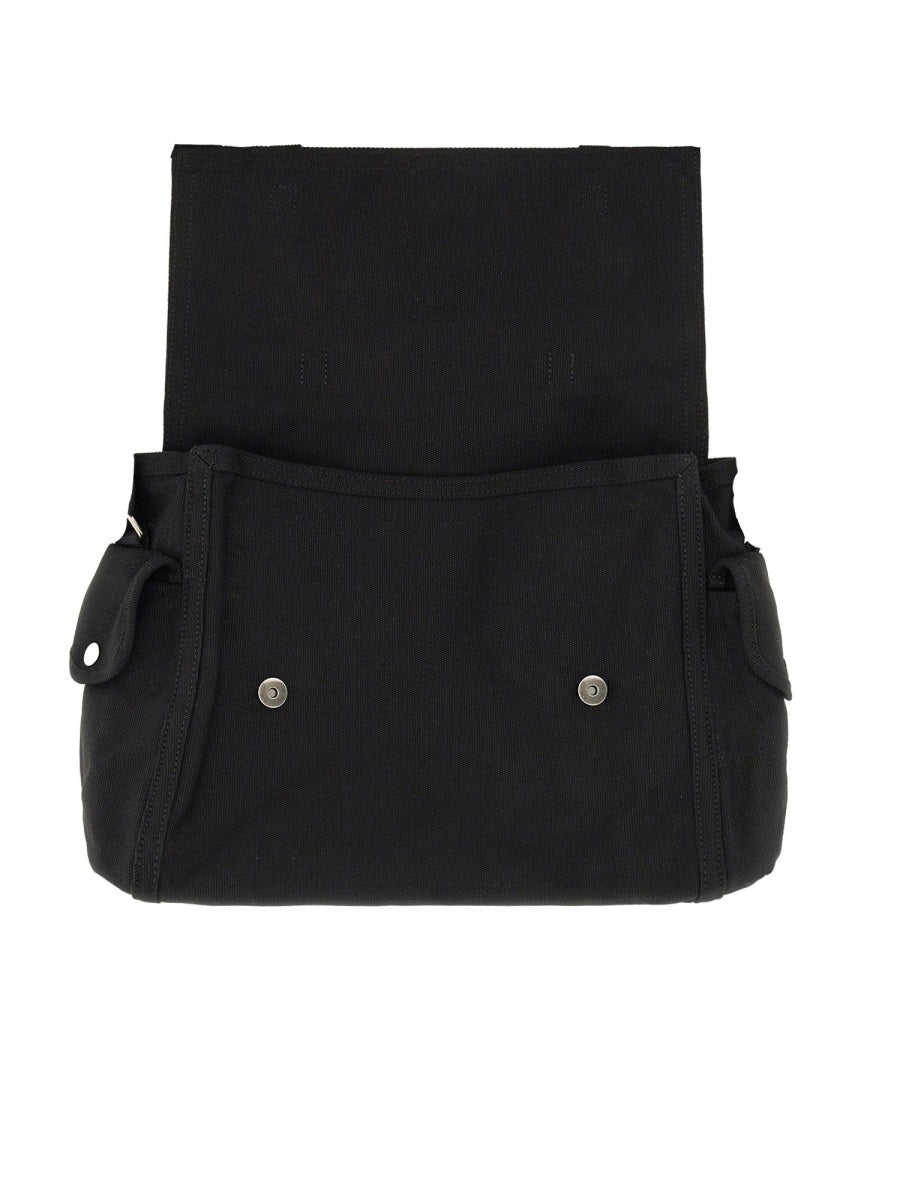 Shoulder Bag With Logo Black Cotton