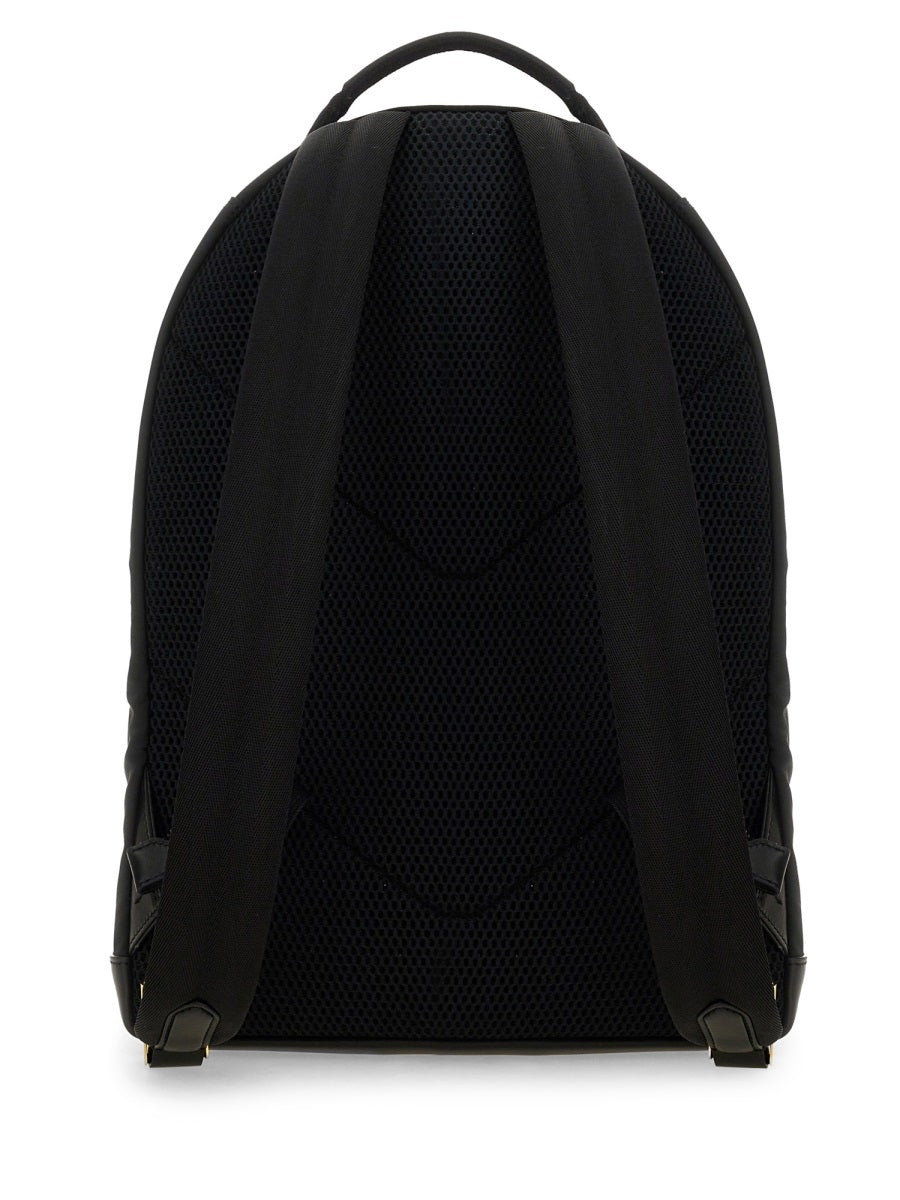 Backpack With Logo Black Polyester Backpacks