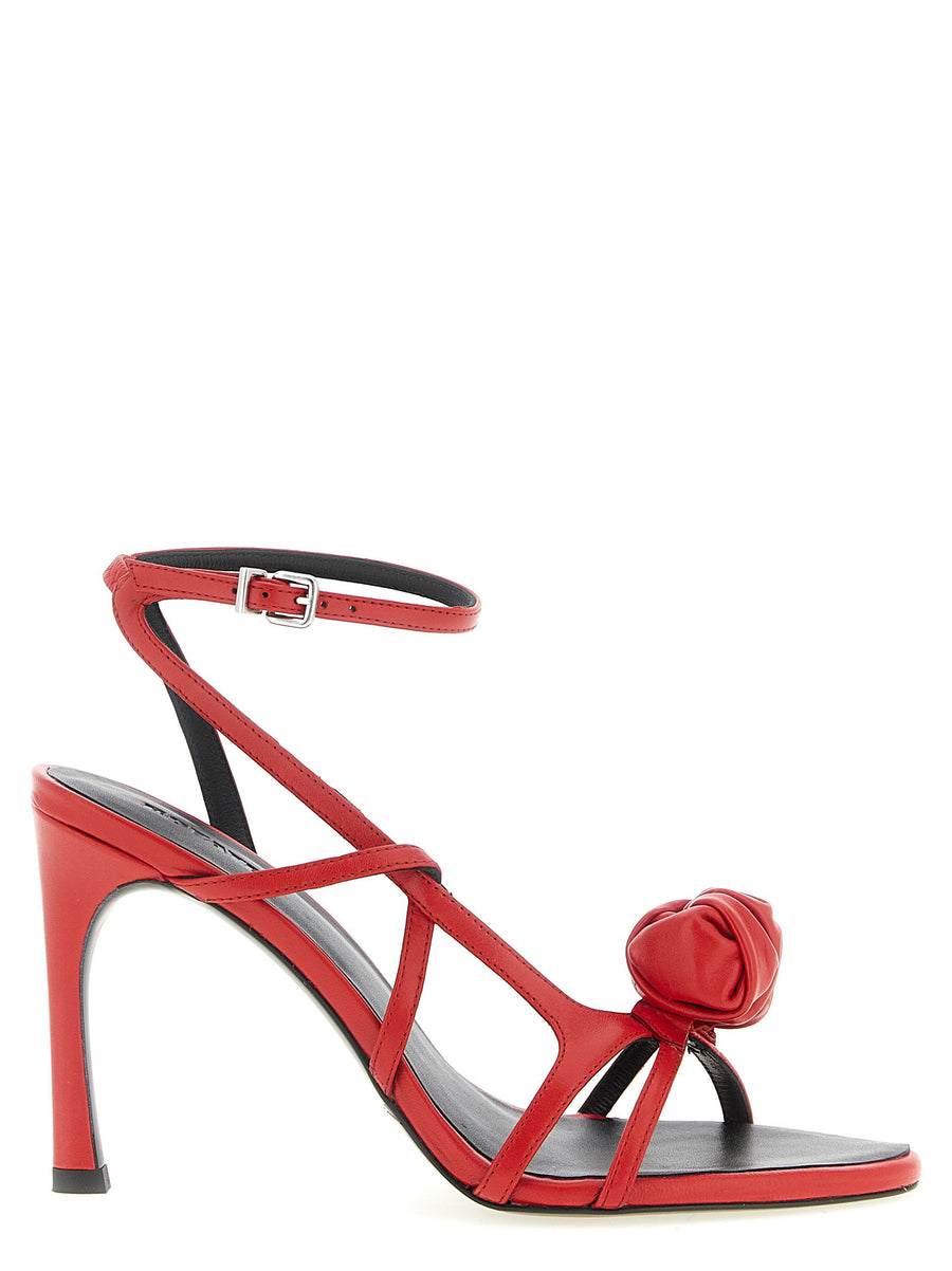 Rotate Birger Christensen Sculptural Knot Sandal Heel — Red