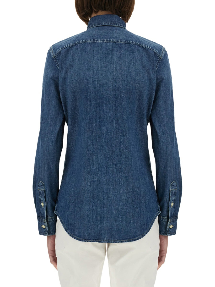 Denim Shirt Blue Cotton