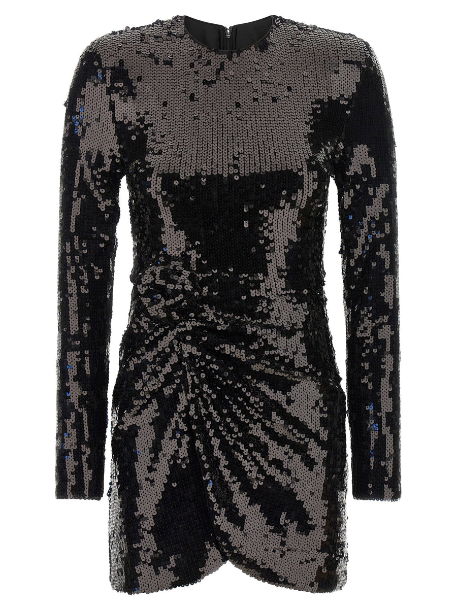 Rotate Birger Christensen Sequin Appliqué Mini Dress — Black