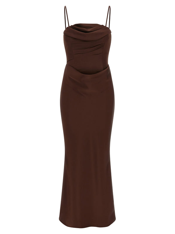 Rotate Birger Christensen فستان Corsage — بني