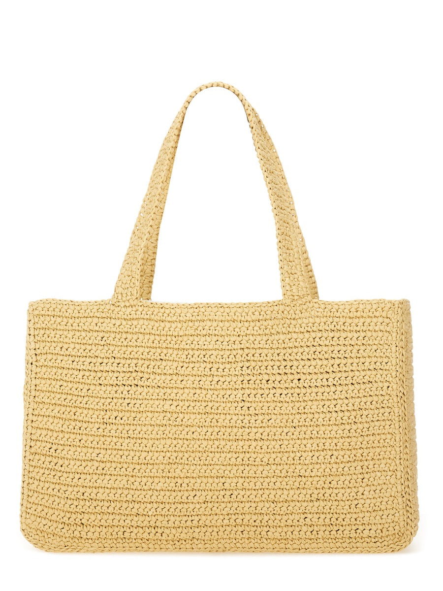 Large Raffia Shopping Bag Beige Handbags