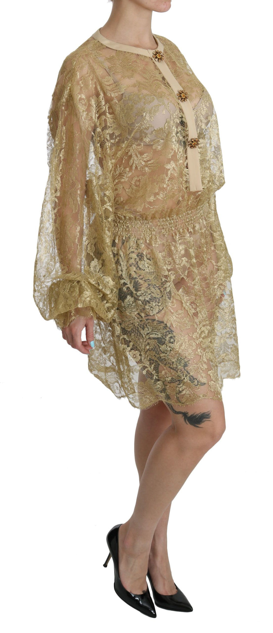 Dolce & Gabbana 75% Cotton 20% Nylon 5% Silk dress in gold