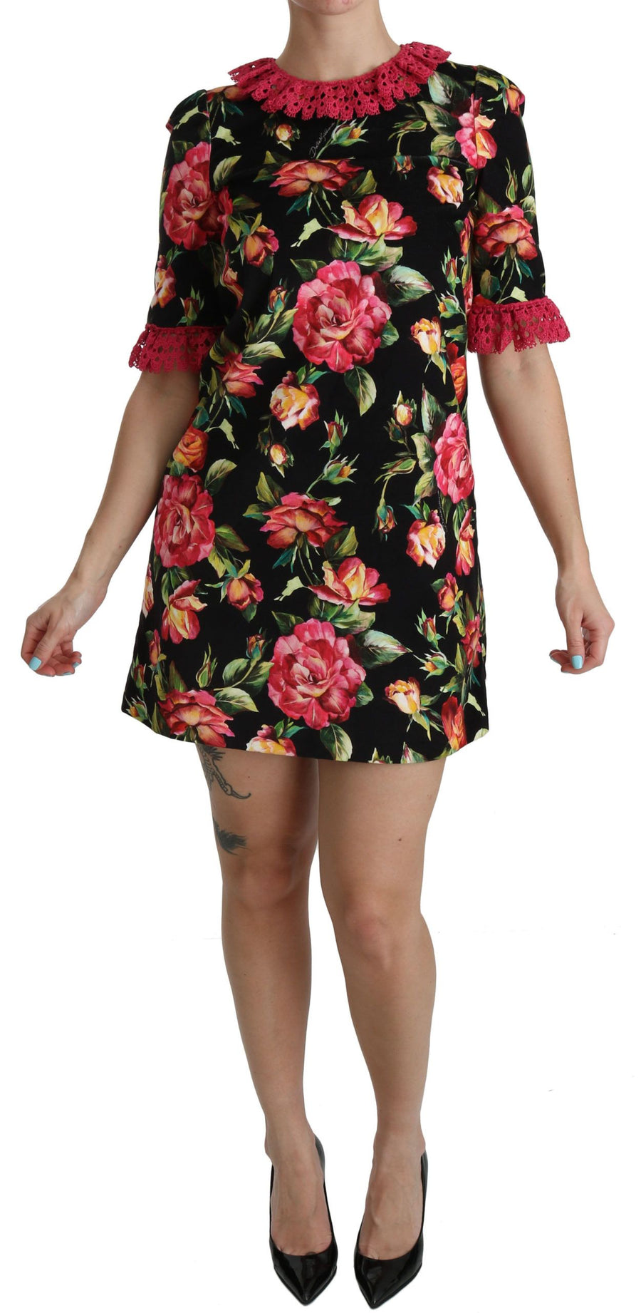 Dolce & Gabbana 98% Cotton 2% Elastane (outer) dress in black