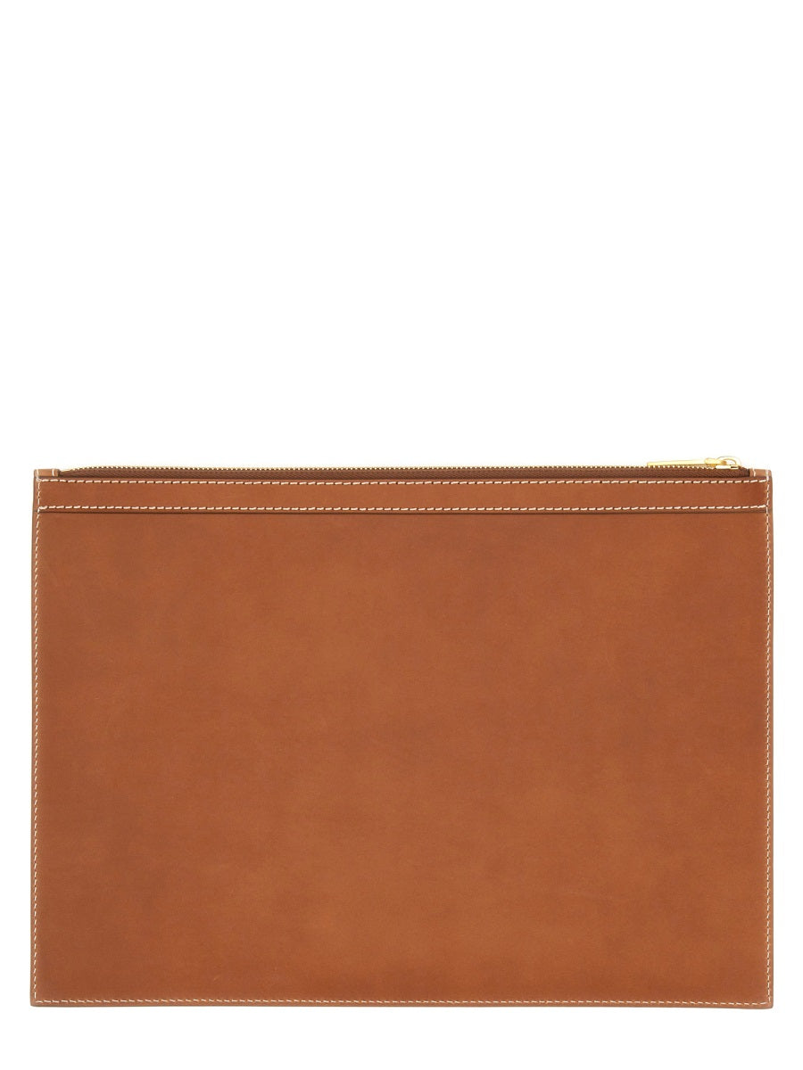 Medium Document Holder Buff Leather Wallets & Purses