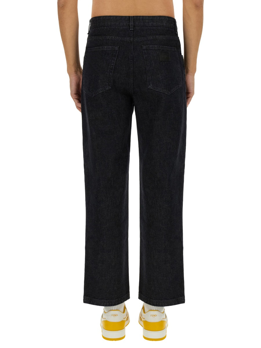 Long Jeans Black Cotton