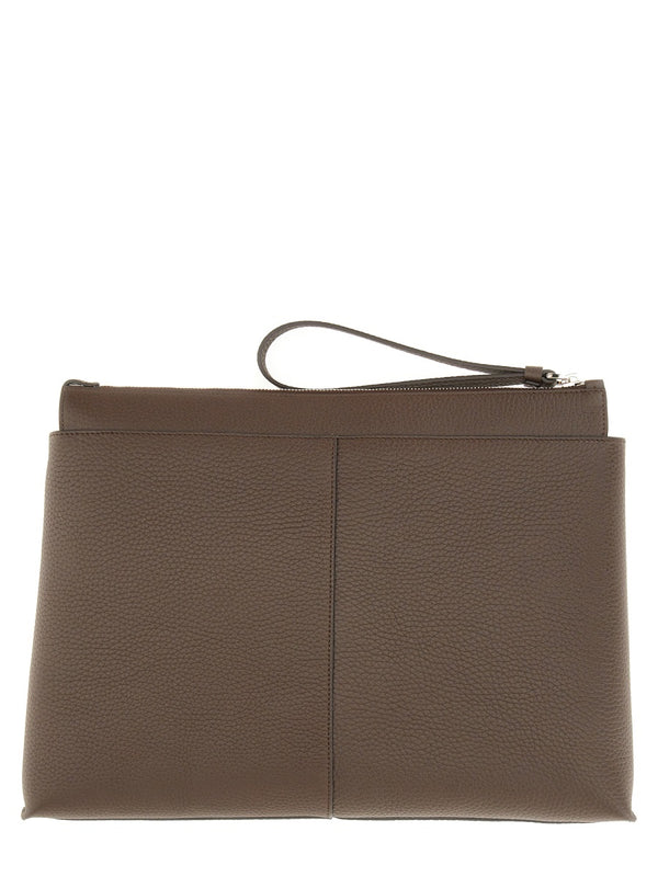 Medium Document Holder Brown Calfskin Shoulder Bags