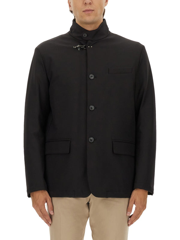 Jacket With Hook Black Polyamide Elastan