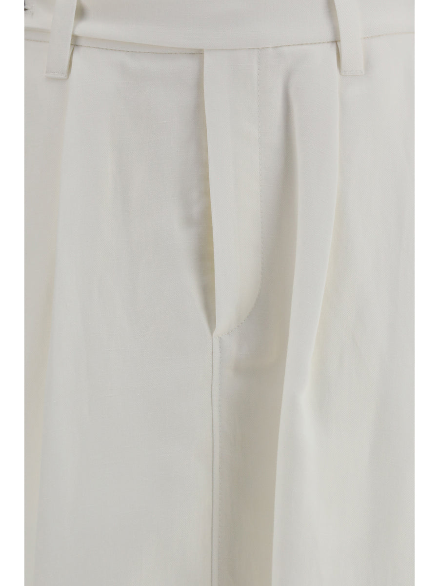 Tailored Twill Skirt With Monili Natural Viscose