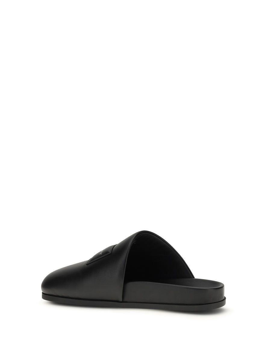 Leather Mules Black Calf Sandal