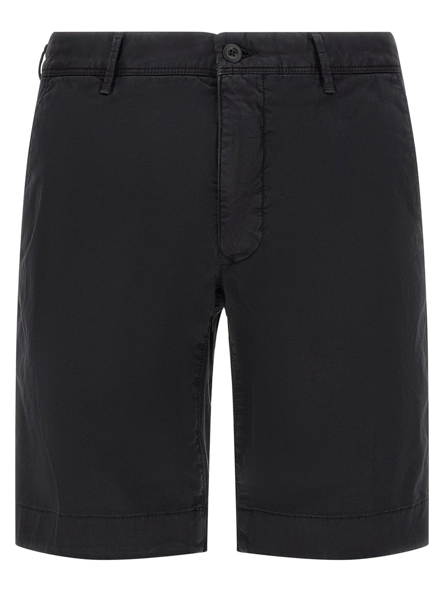 Incotex Cotton Bermuda Shorts — Black