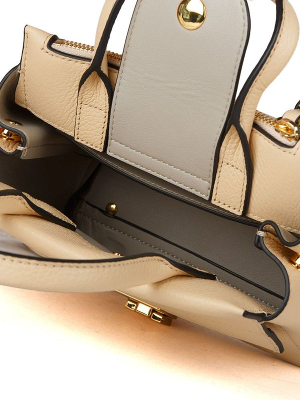 Coccinelle 100% Cowhide top handle bag in beige