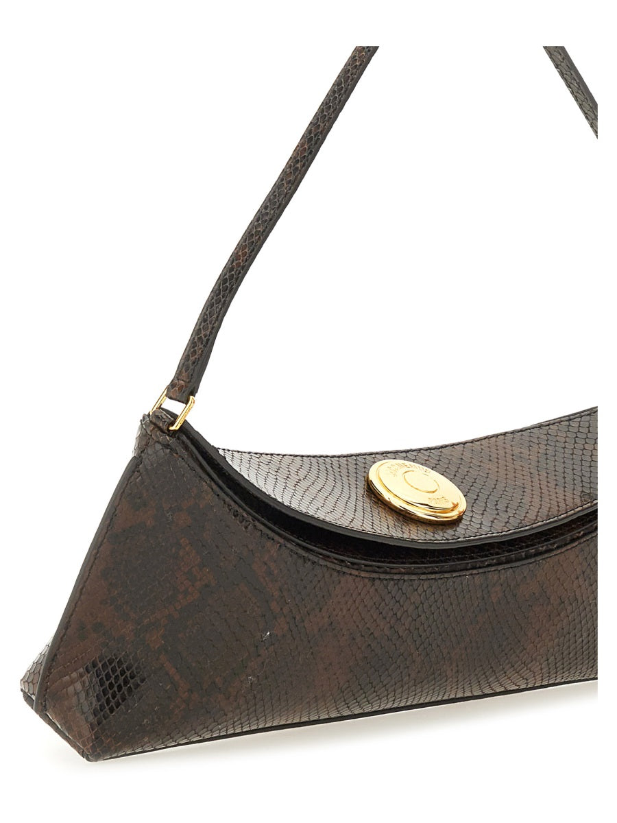 Clutch Bag Ovalo Brown Leather Shoulder