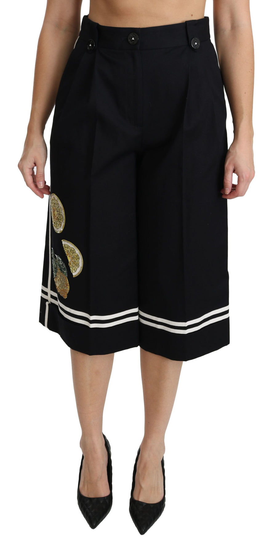 Dolce & Gabbana 90% Cotton trousers in black