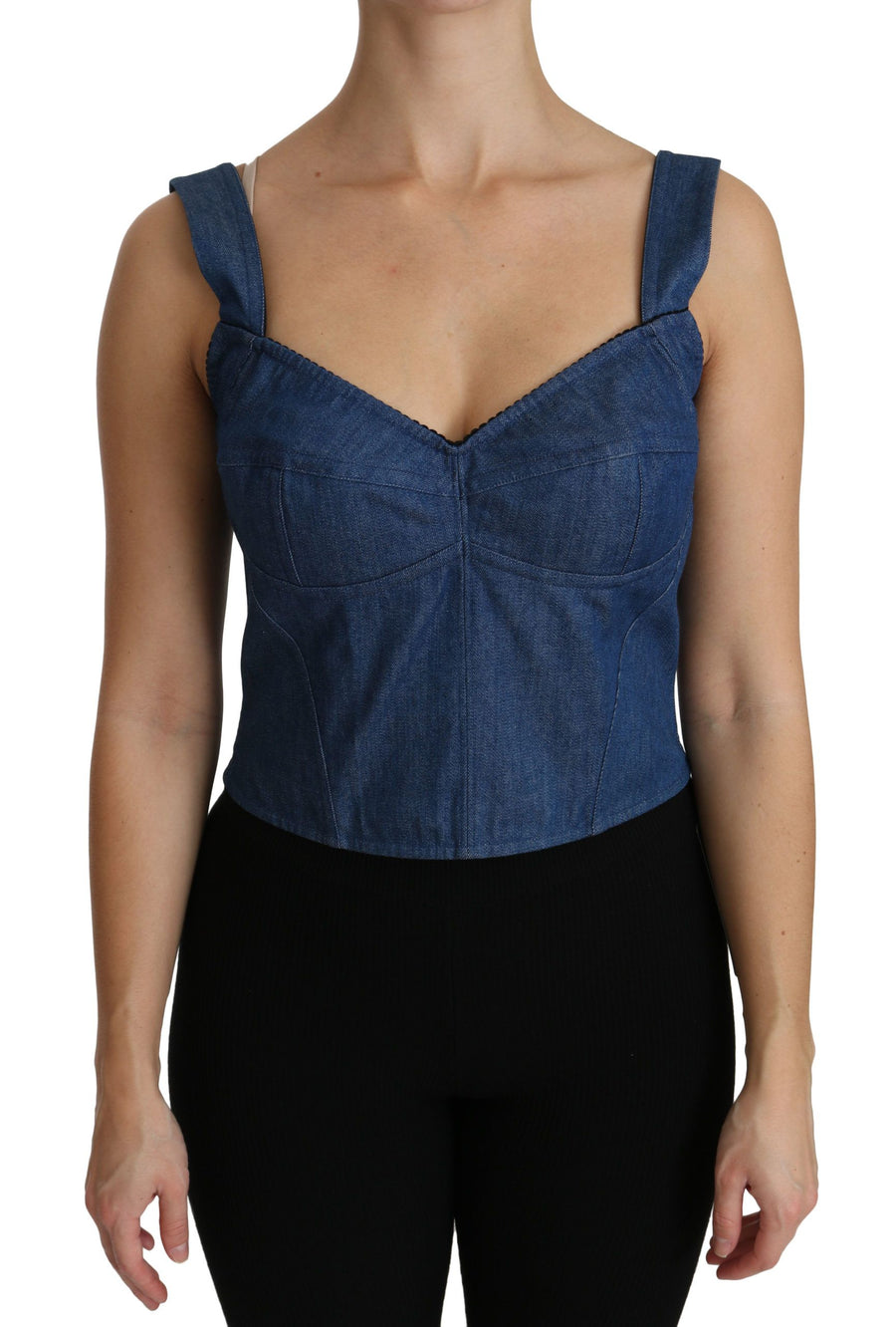 Dolce & Gabbana 50% Cotton 40% Nylon 10% Elastane blouse in blue