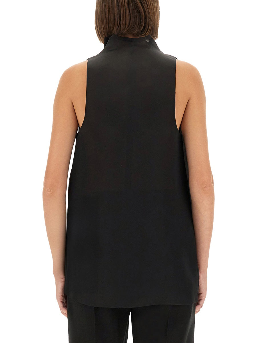 Silk Top Black Tops