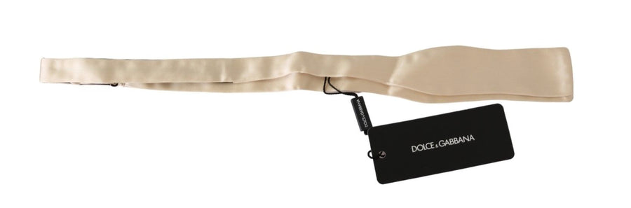 Dolce & Gabbana 100% Silk bow tie in beige