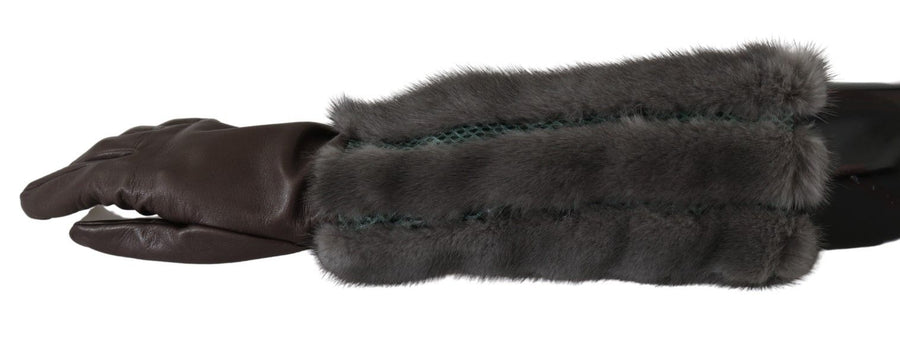Dolce & Gabbana Leather gloves in brown
