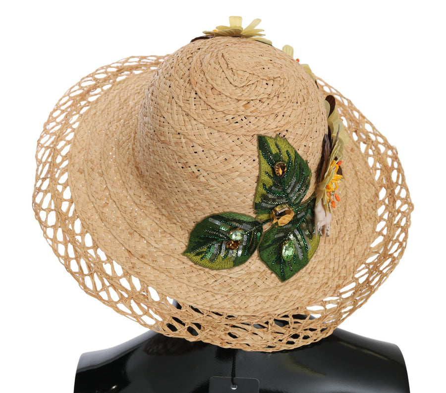 Dolce & Gabbana HAT70225 100% Raffia bucket hat in beige