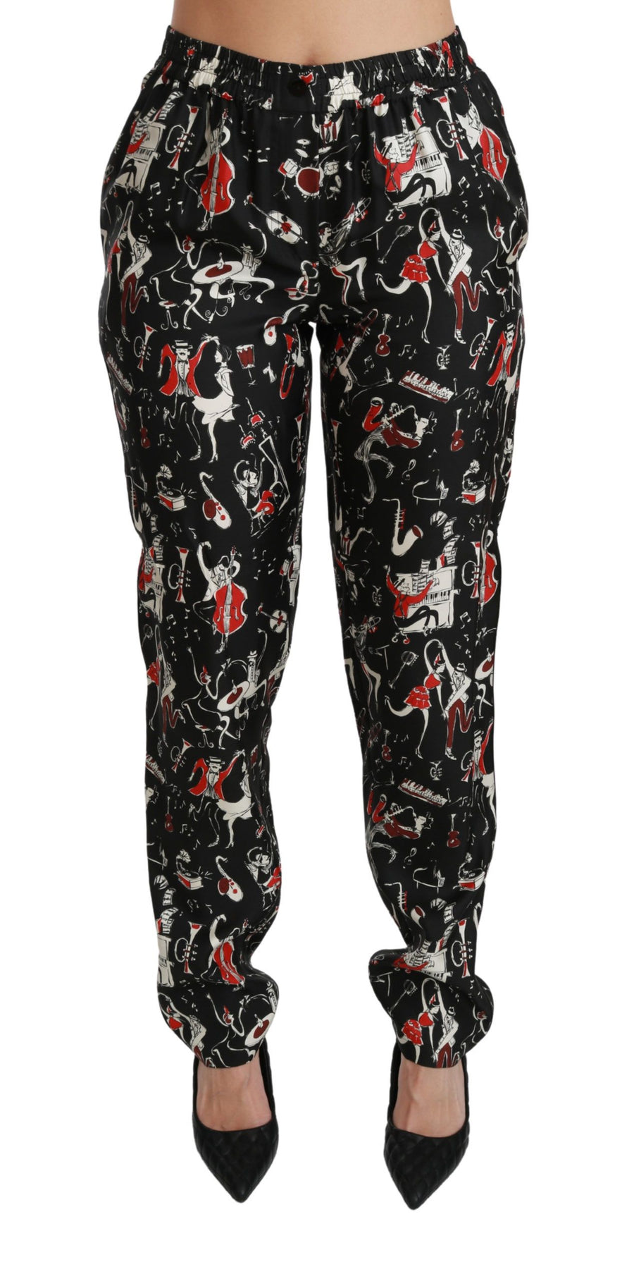 Dolce & Gabbana 100% Silk trousers in black