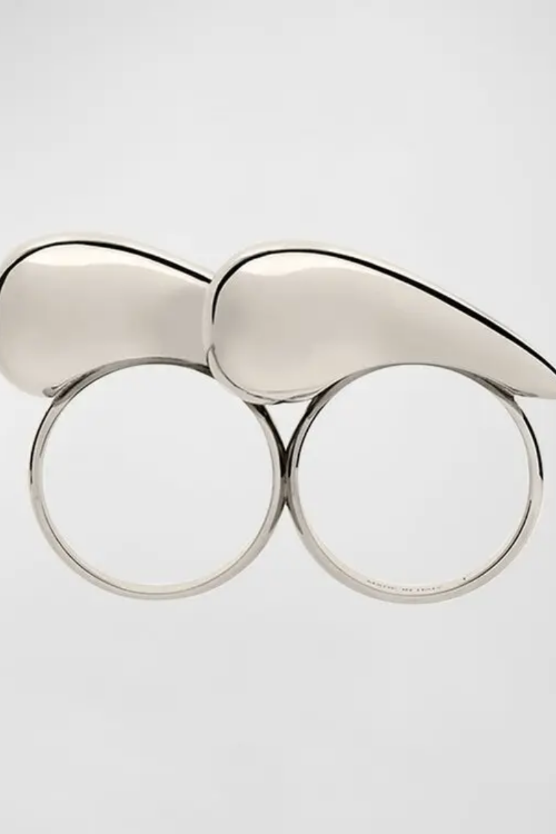 Givenchy G Tears Double Fingers Silvery Ring_silvery Silver Rings
