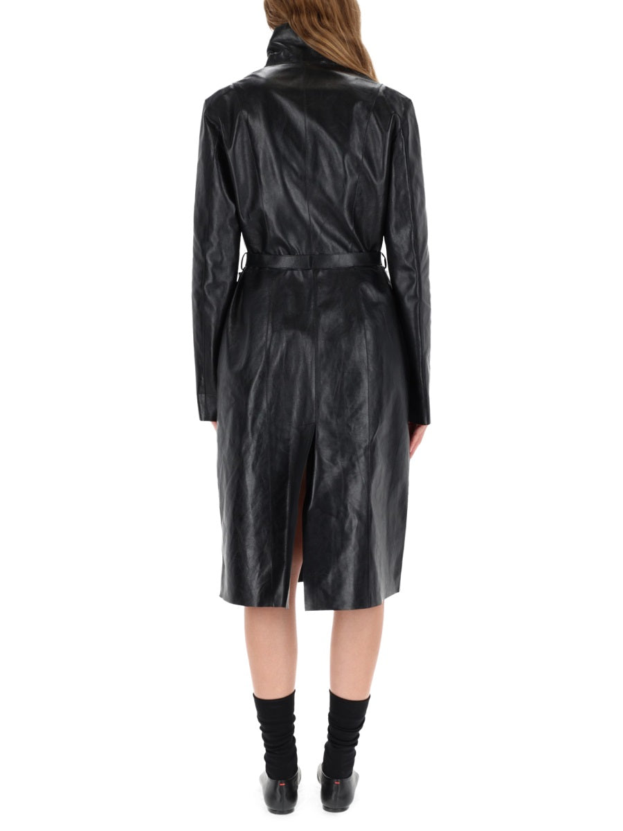 Concealed Coat Black Calfskin Trench & Raincoats