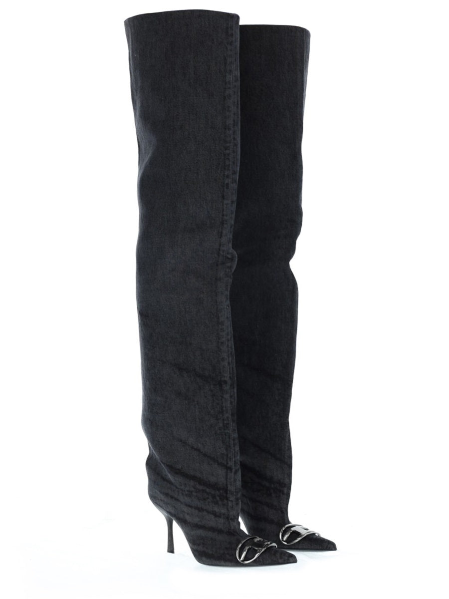 D-Venus 90 Boots Black Cotton