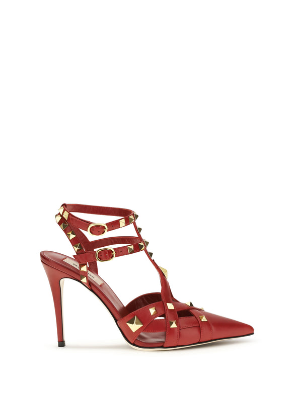 Valentino Garavani 100% goatskin/hircus goatskin heel sandal in red