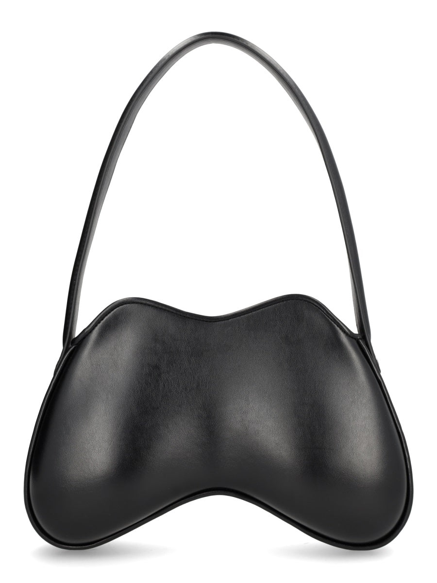 Double-D Black Shoulder Bag Polyurethane