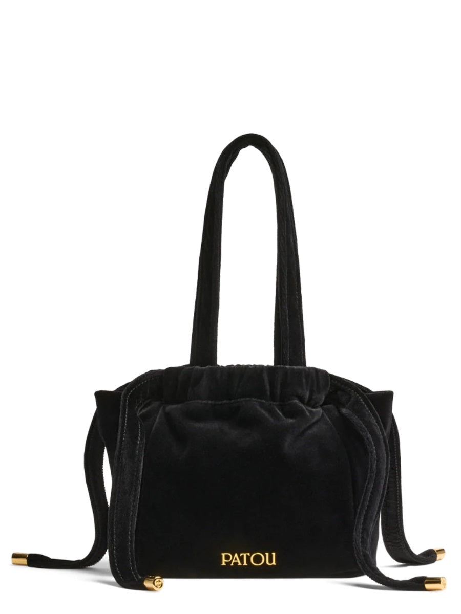 Velvet Clutch Bag Black Shoulder