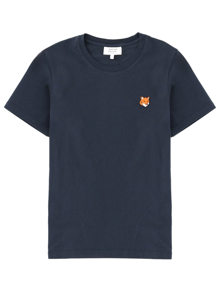 Fox Head Cotton T-Shirt Blue Organic T-shirts