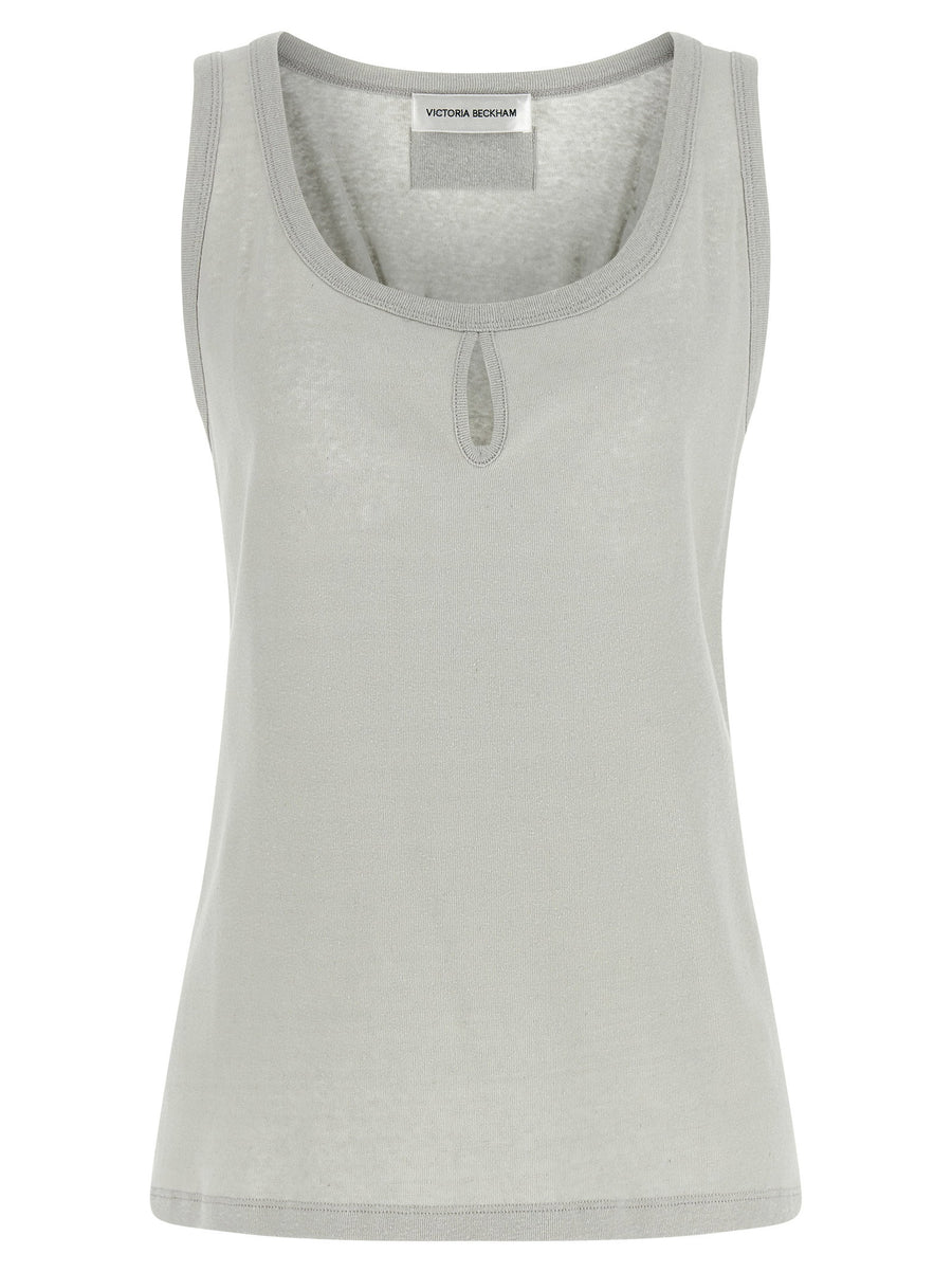 Victoria Beckham Split Cut-Out Tank Top — Cream