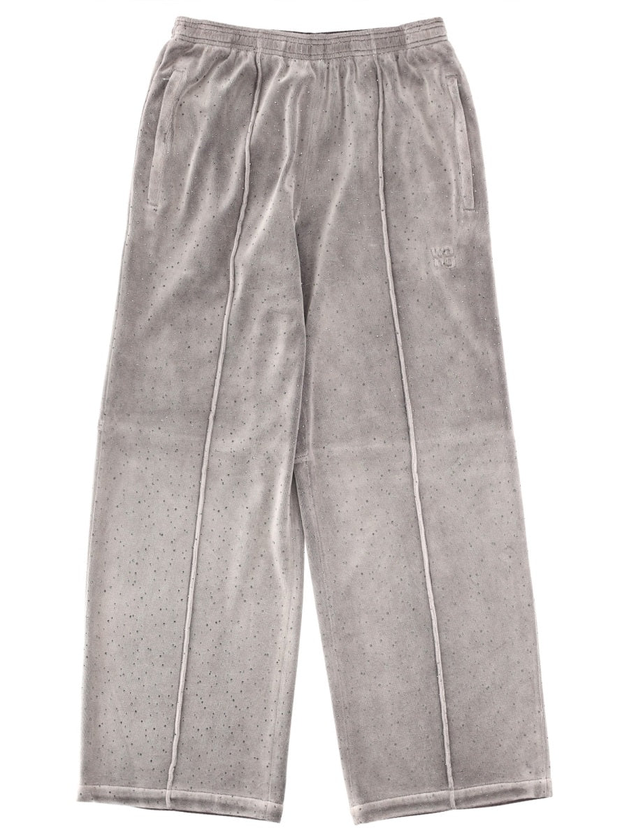 Jogger Pants With Logo Grey Cotton Trousers