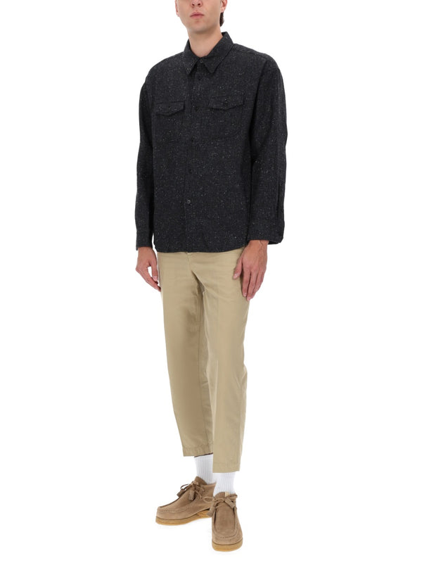 Chino High-Waisted Pants Beige Cotton Trousers