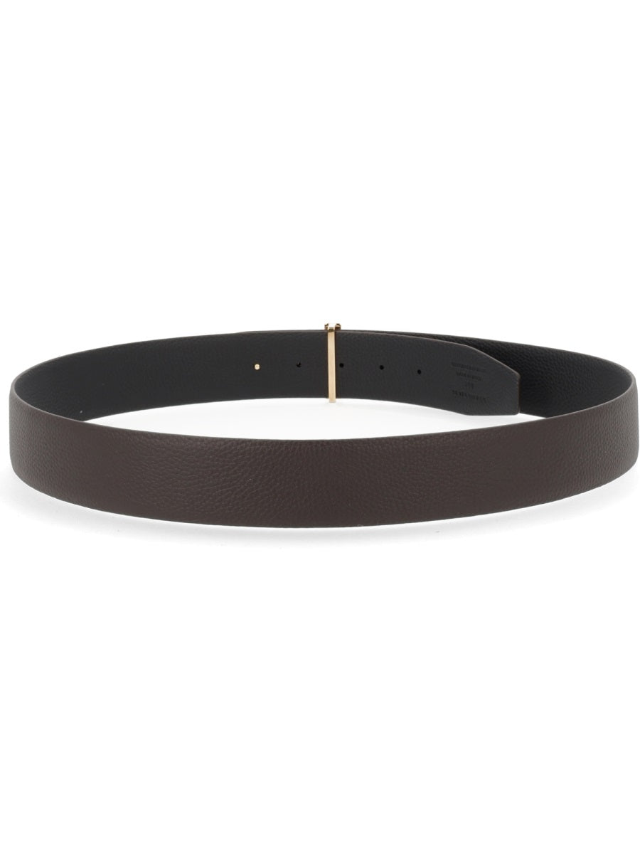 Belt With T Buckle Brown