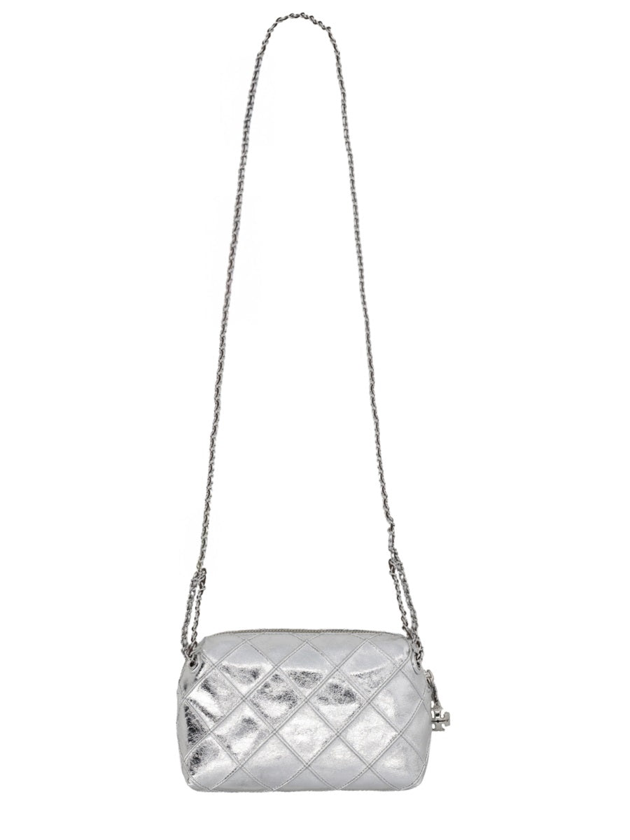 Fleming Bag Silver Leather Shoulder