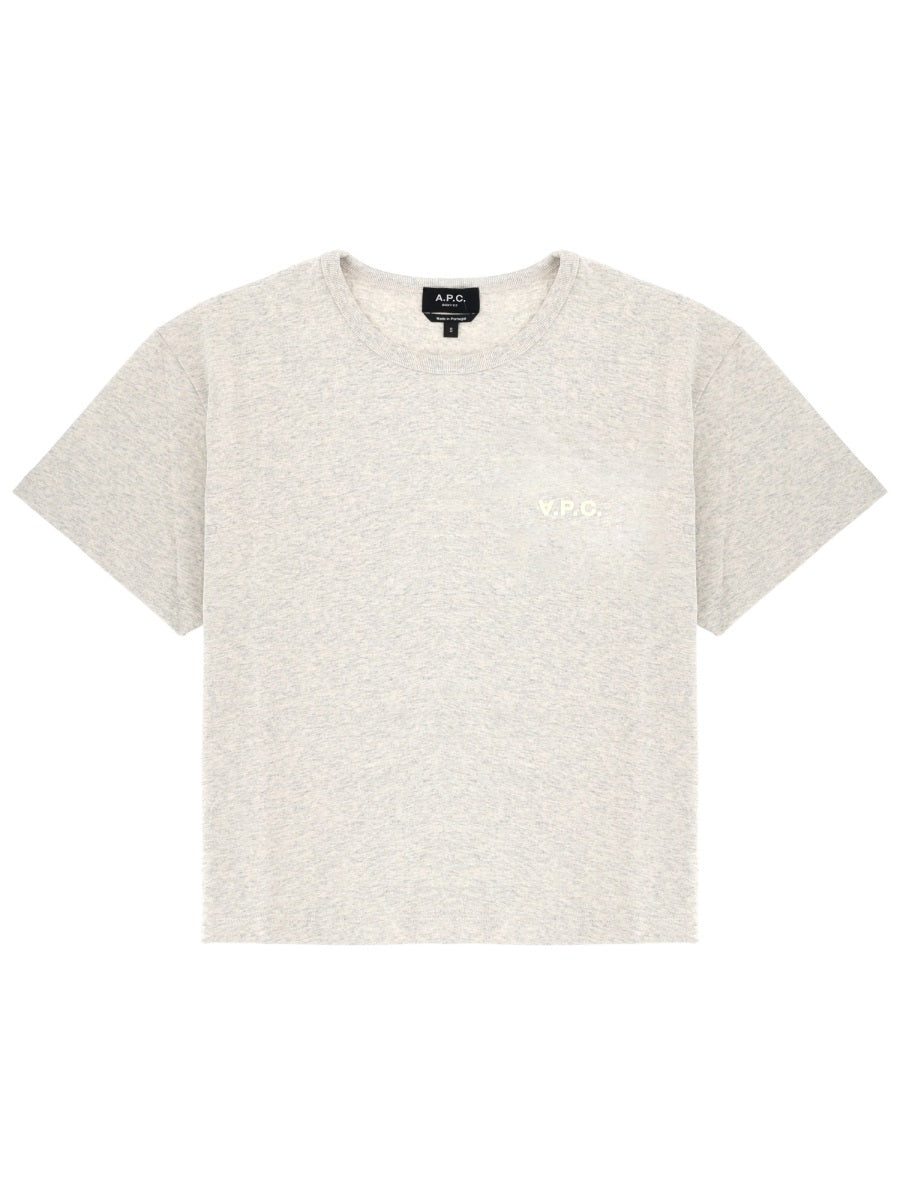 T-Shirt With Logo Grey Cotton Biological T-shirts